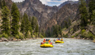 Two boats floating down Idaho' Salmon River