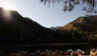 Sun rising over a canyon on the Main Salmon River