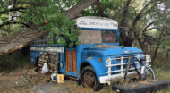 Old Hatch Bus at OARS Dino in Vernal
