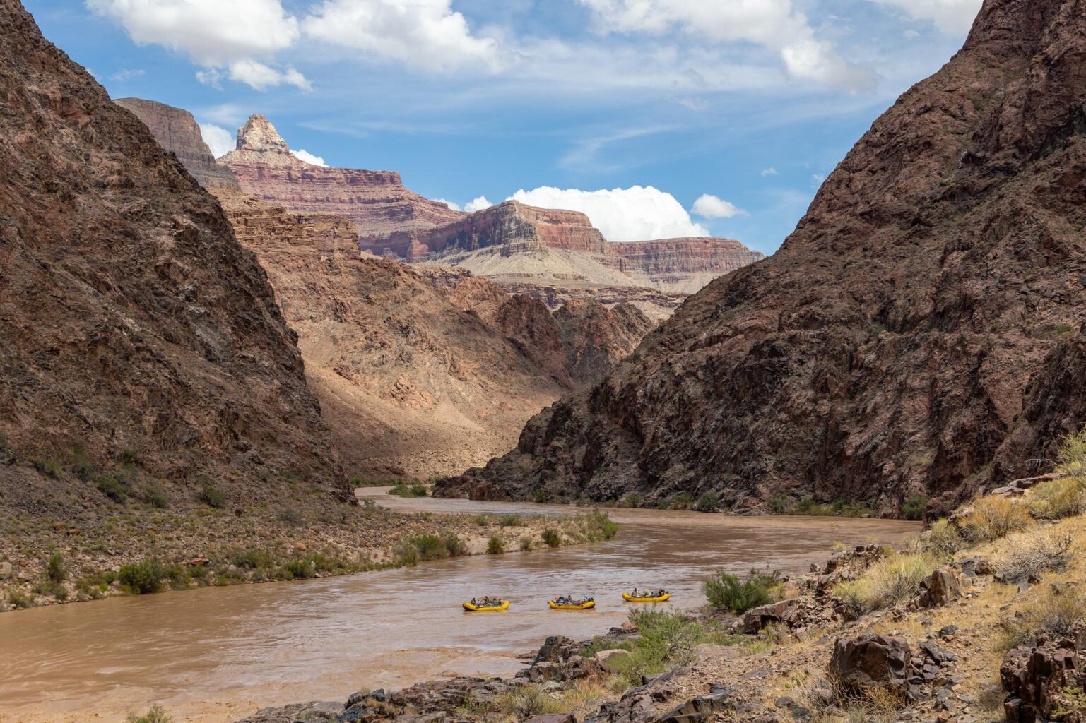 OARS Rafts on the Colorado River through Grand Canyon
