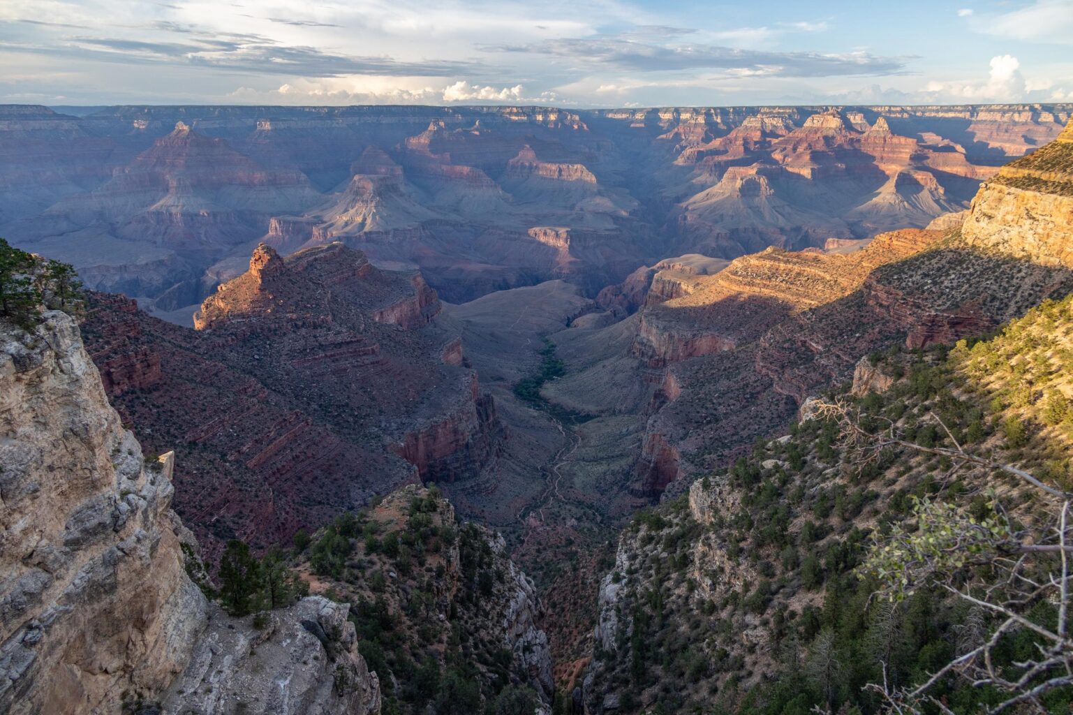 The Bright Angel Trail from the South Rim of Grand Canyon