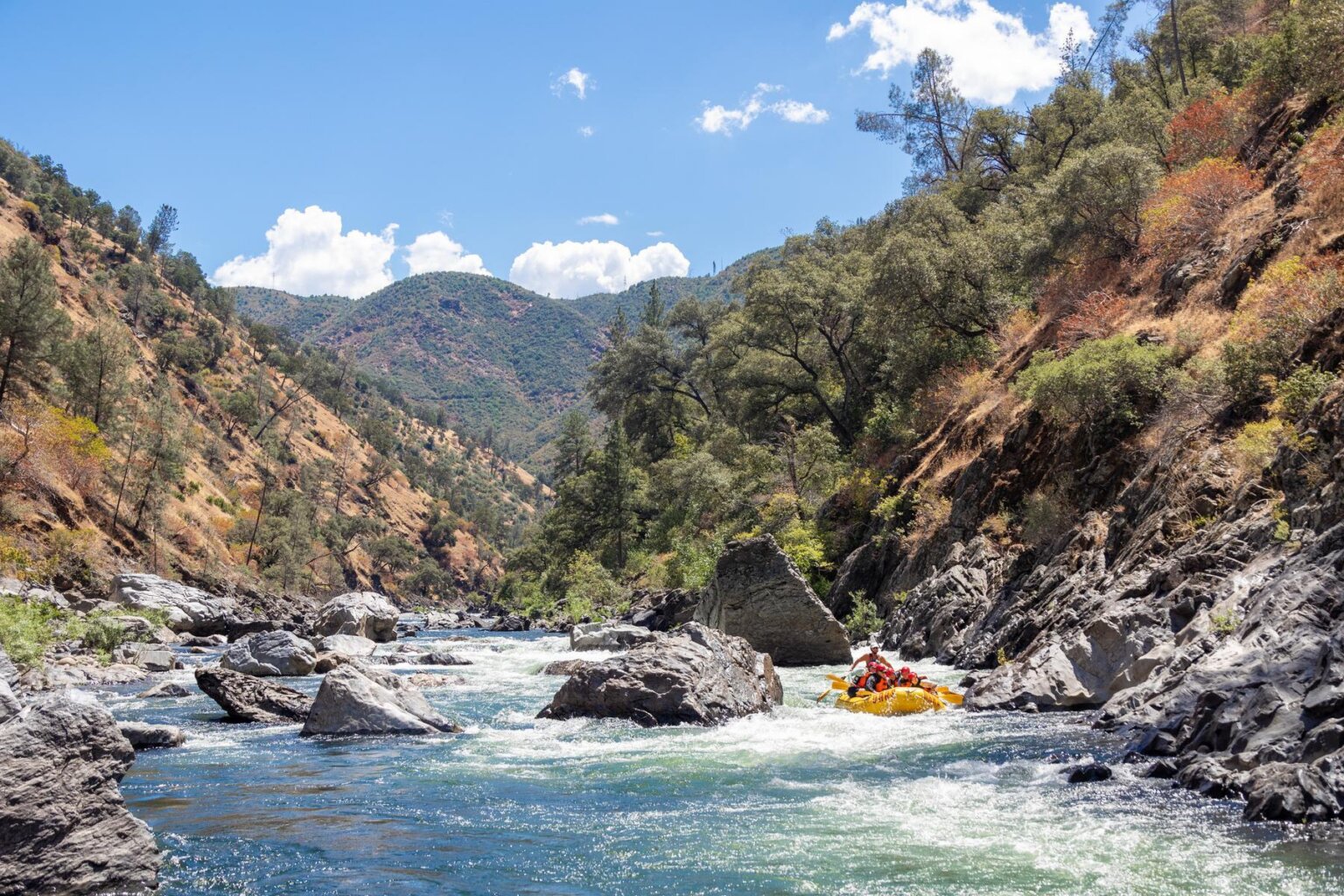 Champagne whitewater on California's Tuolumne River near Yosemite
