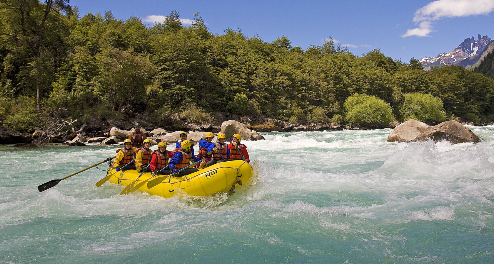 Raft in whitewater on the Futaleufu River in Chile