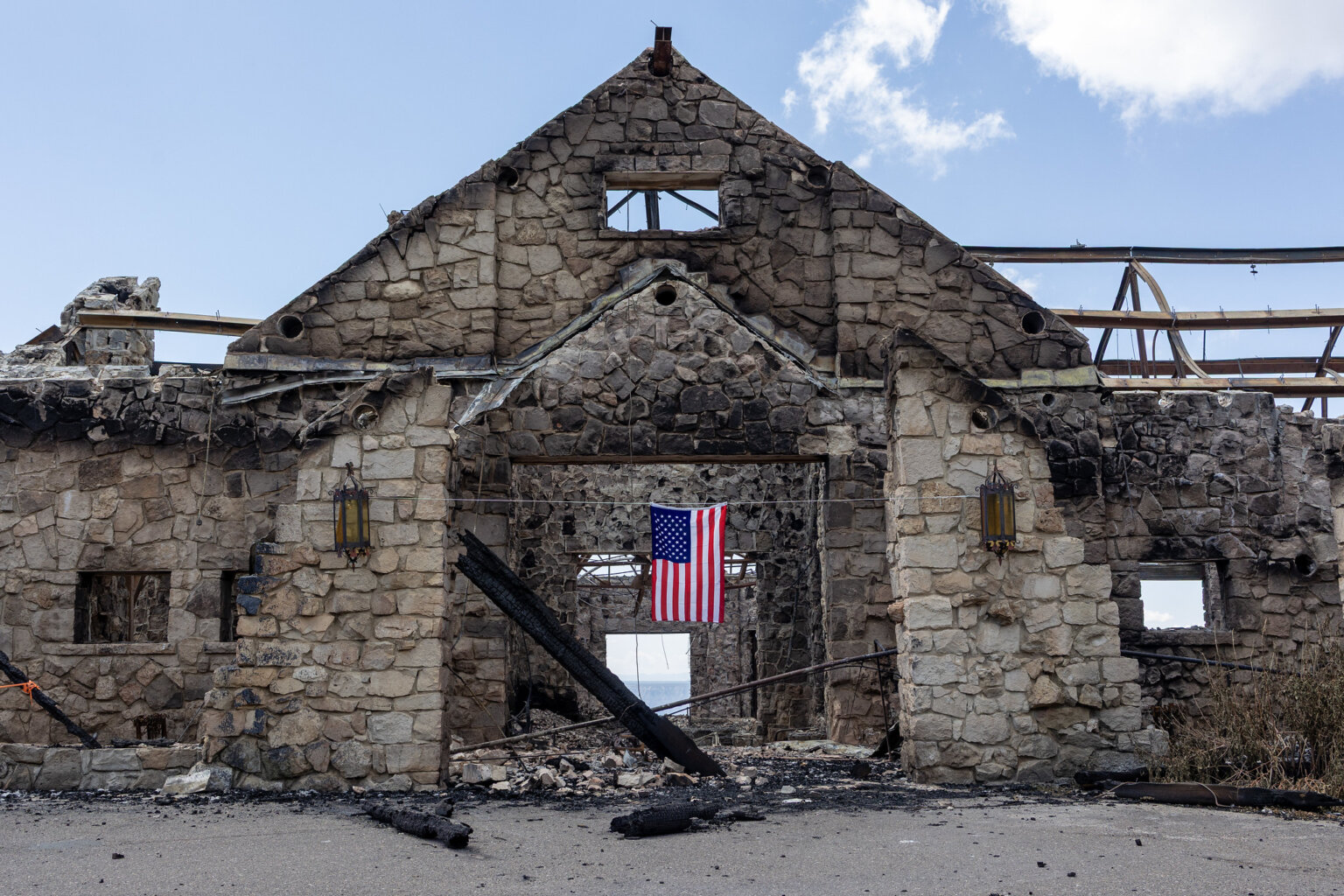 The remains of Grand Canyon Lodge that was burned during the Dragon Bravo Fire in 2025