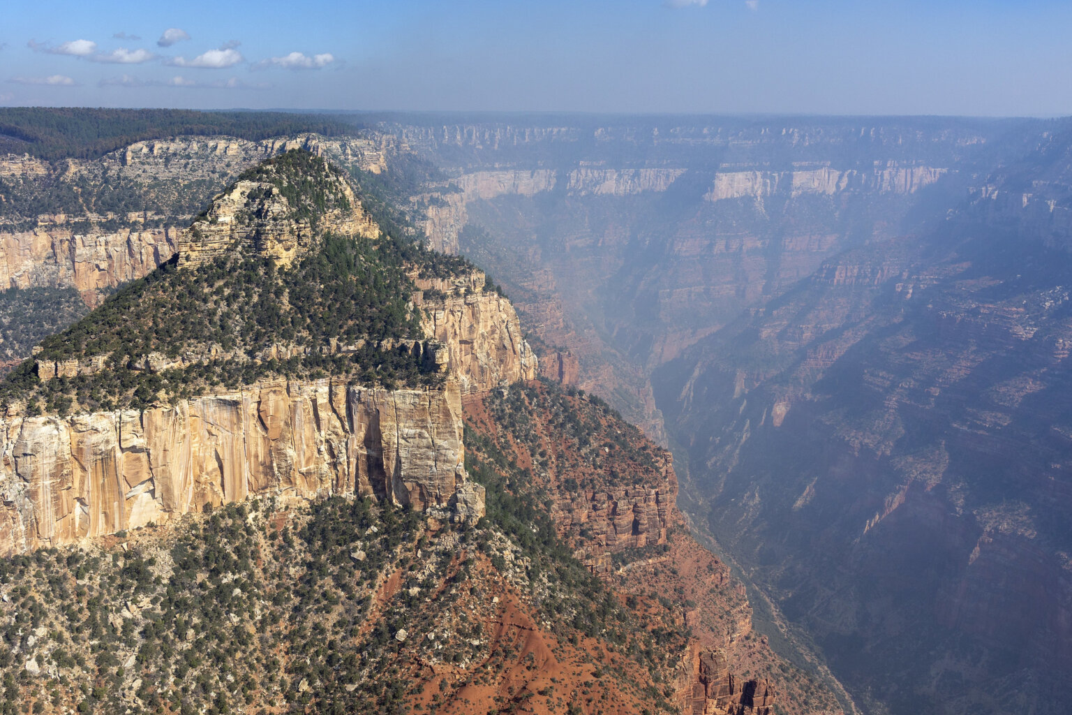 Smoke from the Dragon Bravo Fire in Grand Canyon
