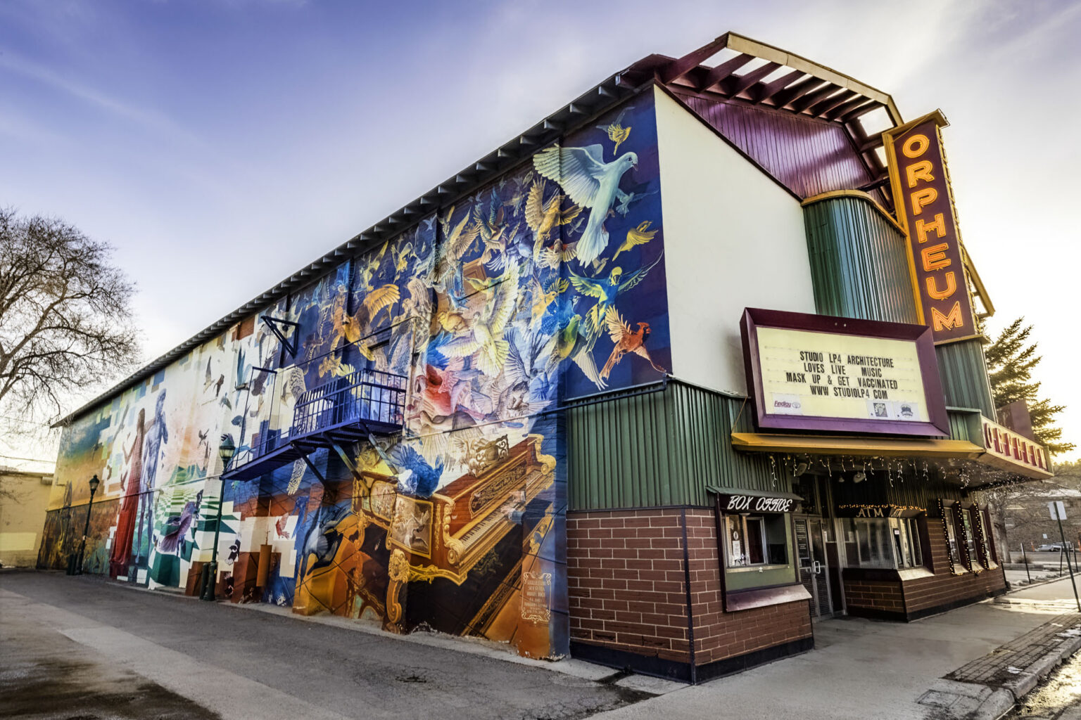 The Sound of Flight mural at the Orpheum Theater in downtown Flagstaff.